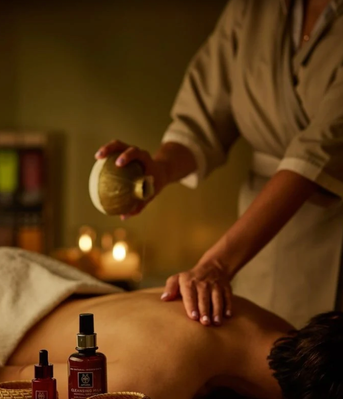 Swedish Massage warm oil pouring